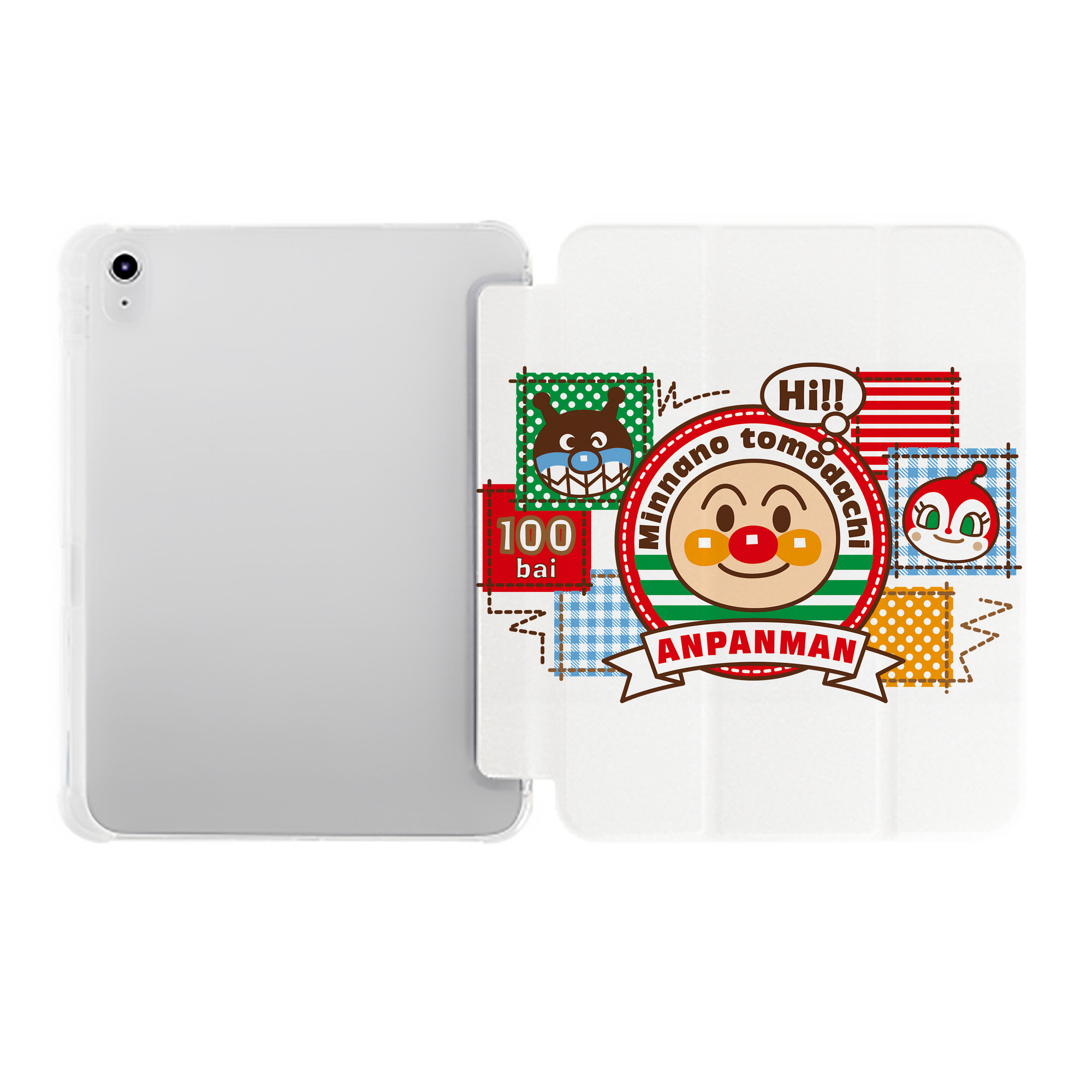 （画像用） アンパンマン Anpanman IPad ケース ペン収納付き 三つ折りスタンド PUレザー×シリコン 対応機種9.5/10.5/10.9インチ